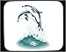 Decorated Mouse Pad with leap, water, dolphins, pair