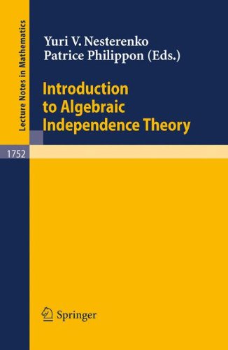 Cover image : Introduction to Algebraic Independence Theory (Lecture Notes in Mathematics)
