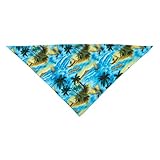 Aria Polyester/Cotton Blend Aloha Dog Bandana, 22-Inch, Blue