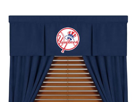 MLB New York Yankees Baseball - 5pc Boys Drapes and Valance Set