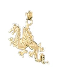 Dazzlers Solid 14 karats gold Dragon Charm Pendant Available in three colors from jewelsberry (weights: 1.9 grams only)