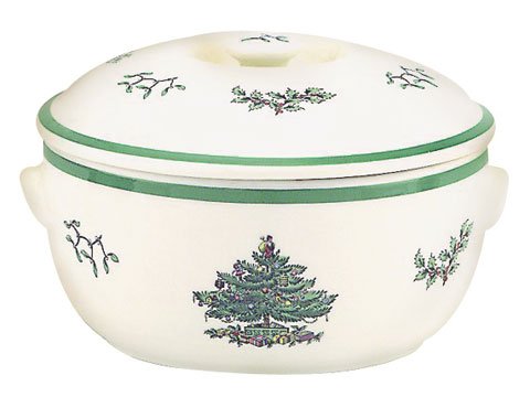Spode Christmas Tree Round Covered Deep Dish Casserole
