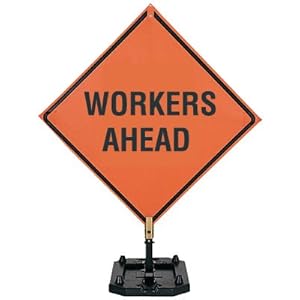 Road Work Sign Workers Ahead Industrial Warning Signs