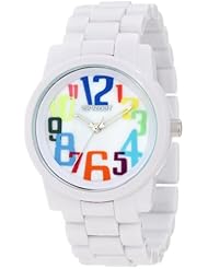 Sprout Womens ST/5045MPWT Colorful Dial White Corn Resin Bracelet Bio-Degradable Watch
