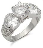 Round and Oval Cut CZ Engagement Ring