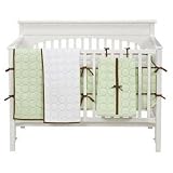 Quilted Circles 4 Piece Crib Set in White and Chocolate