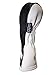 Golf Headcover Black and White Leather Style #5 Fairway Head Cover Fits Fairway Wood Clubs