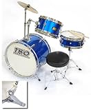 TKO 3-Piece Junior Drum Set with Seat - Blue