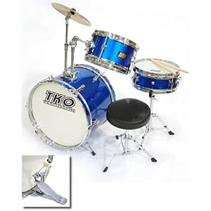 TKO 3-Piece Junior Drum Set with Seat - Blue by 