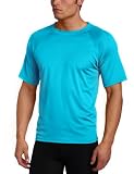Kanu Surf Mens Solid Rashguard Swim Tee, Neon Blue, X-Large