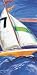 Yellow Sail Boat by Unknown. CANVAS WITH BRUSHSTROKES with 3/4 inch bars. 8.00 inches width by 16.50 inches height. Highest Quality Art Poster Print