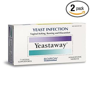 Boiron Homeopathic Medicine Yeastaway Suppositories for Yeast Infections, 7-Count Boxes (Pack of 2)