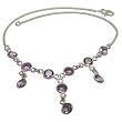Necklace for Girlfriend Amethyst Gemstone Jewelry 14 inches (gnklc286)