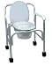 ` Aluminum Wheeled Commode w/12 Qt. Pail All-in-one commode reduces the number of items carried * Ac