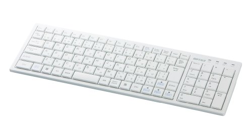 バッファローコクヨサプライ BUFFALO 無線キーボード 2.4GHz USB接続 パンタグラフ スリム ホワイト BSKBW03WH