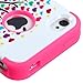 MYBAT TUFF Hybrid Phone Protector Cover for Apple iPhone 4/4S - Retail Packaging - Love Tree/Electric Pink