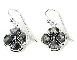 Barse Norwegian Moonstone Sterling Silver Clover Earrings