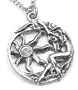 Silver Celtic Brigits Sun Charm Amulet Pendant Necklace