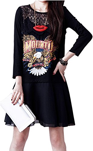 ワンピース Aライン レース セクシー チュニック ドレス 大人カジュアル カジュアル パーティ ２次会 レディース 秋物 冬物 可愛いスカーフ付き R386