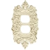 Antique Look Decorative White Metal Outlet Cover by Barr