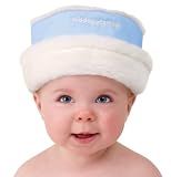 Kiddopotamus & Co Roll Brim Hattie Blue Faux Suede And Ivory Faux Fur Medium 6 - 12 Months
