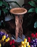 Pedestal Dragonfly Birdbath Weathered Limestone