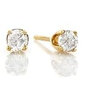 14K Yellow Gold 1/3 Carat Certified Diamond Stud Earrings (H-I;SI1-SI2)