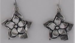 Silver Poinsettia Earrings