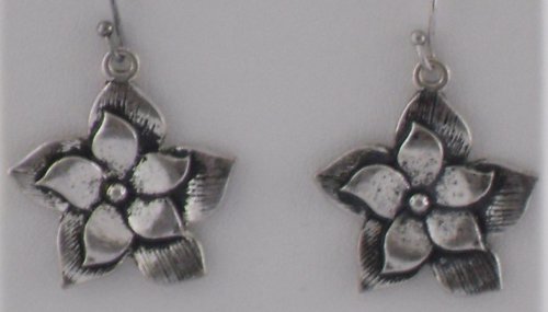 Silver Poinsettia Earrings