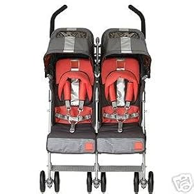 Maclaren Twin Techno Stroller - Tangerine Orange