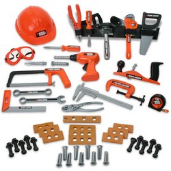 Childrens Toyshop  Toys : Black & Decker Junior 62-Piece Deluxe Toy Tool Set