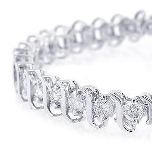 2 cttw. Diamond Tennis Bracelet, 10K White Gold - (J-K; I2-I3) by