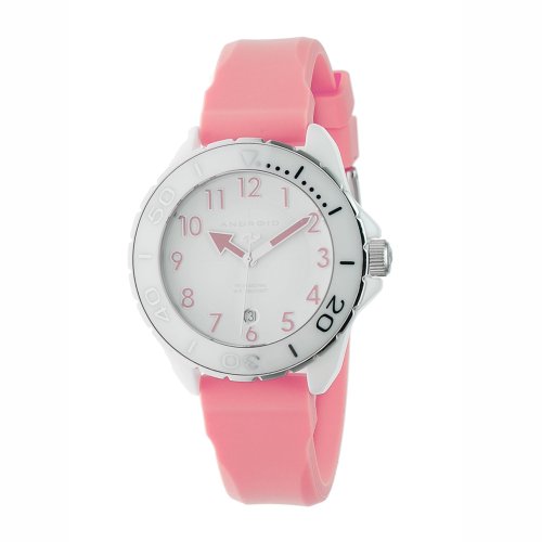 Android Women's AD512AWPK Exotic White Ceramic Pink Rubber Strap Watch