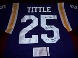 Ya Tittle Lsu Tigers,giants,hof Jsacoa Signed Jersey - Autographed College Jerseys