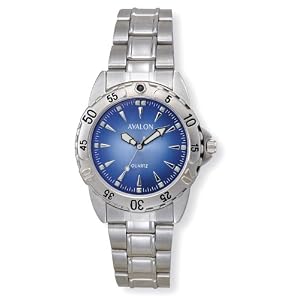 Avalon Men's Classic Sport Silver-Tone Watch with Blue Degrade Dial # 4300-1