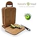 Bamboo Cutting Board Set- 5 Piece With 4 FREE Bamboo Spoons (Valued at $9) - Eco Friendly- Also Used As Cheese Board, Vegetable Board - Make Your Life Easy!