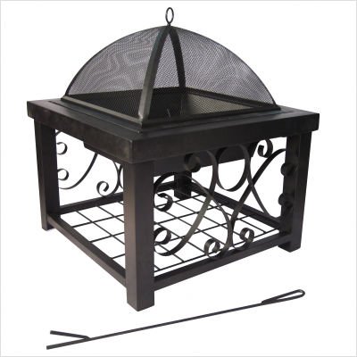 Steel Outdoor Fireplace (Black) (30