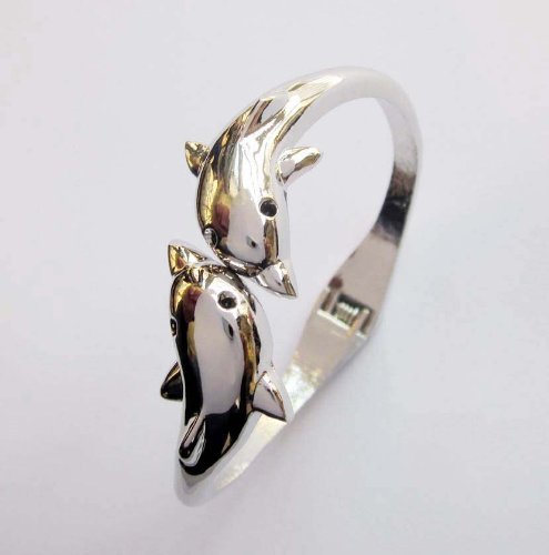 Alloy Metal Dolphin Cuff Bracelet