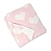 Living Textiles Chenille Baby Blanket. Pink Hearts Ultra-Soft Throw Blanket for Cribs and Strollers (40x30 inch)