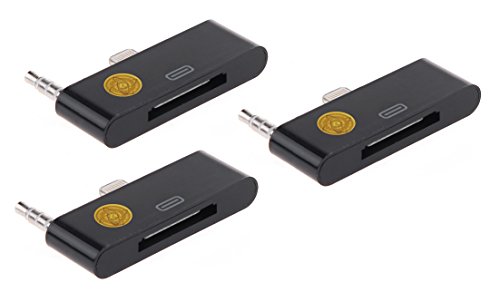 8-pin to 30-pin Charging + Sync Audio Converter Adapter for iPhone 5 / 5S / 5C / iPad 4 & mini & iPod Touch 7th 3-Pack (Blk/Blk/Blk)