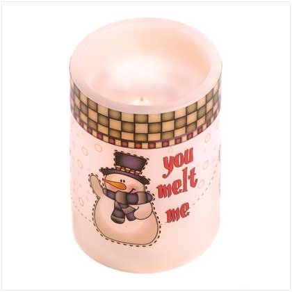 Friendly Snowman Flameless Candle