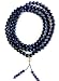 Lapis Lazuli 108 Bead Mala with Om Mani Padme Hum Handpainted in Gold on the Guru Bead