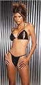 Boom Boom Babes Sexy One Size Romantic Boxed Leather Peek-A-Boo Bra and G-String Womens 2 Piece Set