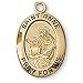 12K Gold Filled Saint Anne Medal and 18-inch Chain