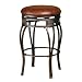 Hillsdale Montello 30-Inch Backless Swivel Bar Stool, Old Steel Finish with Brown Faux-Leather