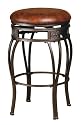 Hillsdale Montello 26-Inch Backless Swivel Counter Stool, Old Steel Finish with Brown Faux-Leather