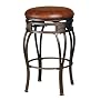 Hillsdale Montello 26-Inch Backless Swivel Counter Stool, Old Steel Finish with Brown Faux-Leather