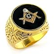 Masonic Ring - Black Background - Swarovski Crystal - Sizes 8-13