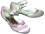 Girls Satin Ruffle Strap Wedding Party Formal Dress Shoes