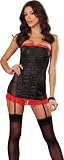 Sexy Black Corset Dress Lingerie - 4 Piece Set